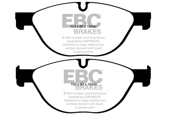 DP42019R - EBC Yellowstuff Brake Pads; Front - Image 3