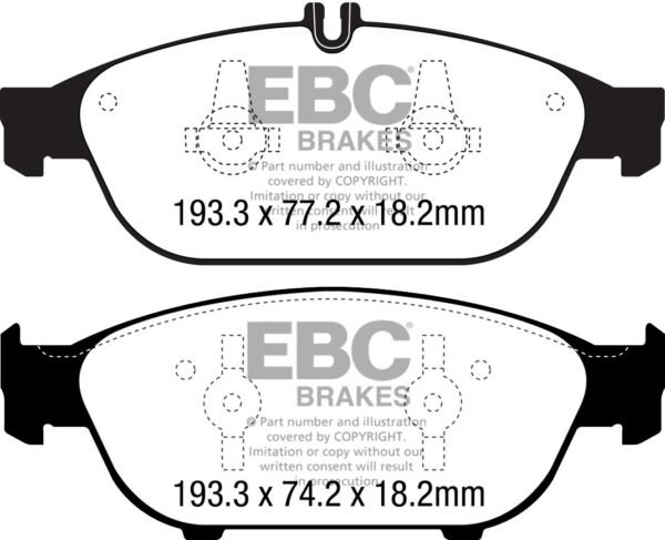 DP42169R - EBC Yellowstuff Brake Pads; Front - Image 3