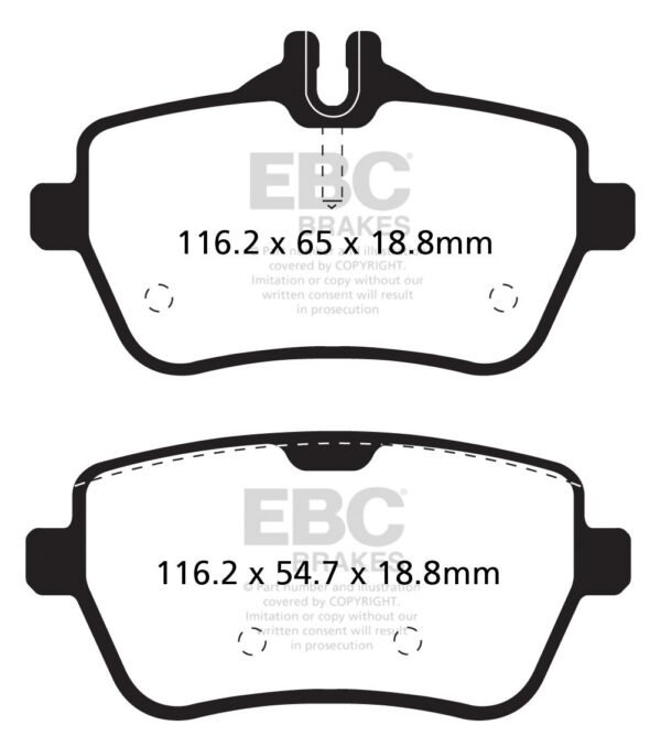 DP32180C - EBC Redstuff Brake Pads; Rear - Image 3