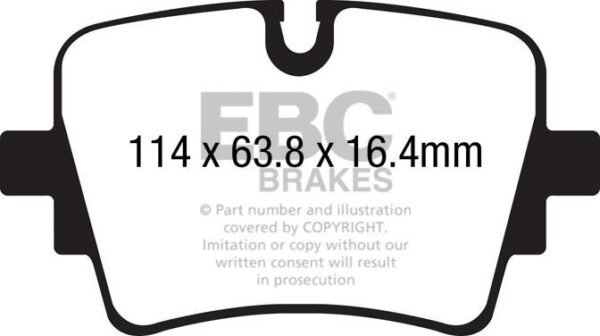 DP42192R - EBC Yellowstuff Brake Pads; Rear - Image 3