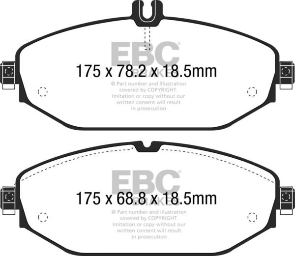 DP42214R - EBC Yellowstuff Brake Pads; Front - Image 3