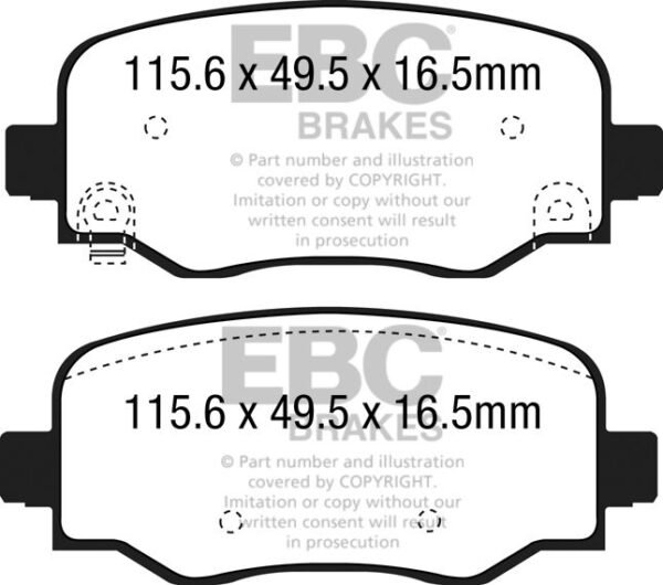 DPX2237 - EBC Ultimax Brake Pads; Rear - Image 3
