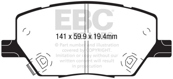 DPX2239 - EBC Ultimax Brake Pads; Front - Image 3