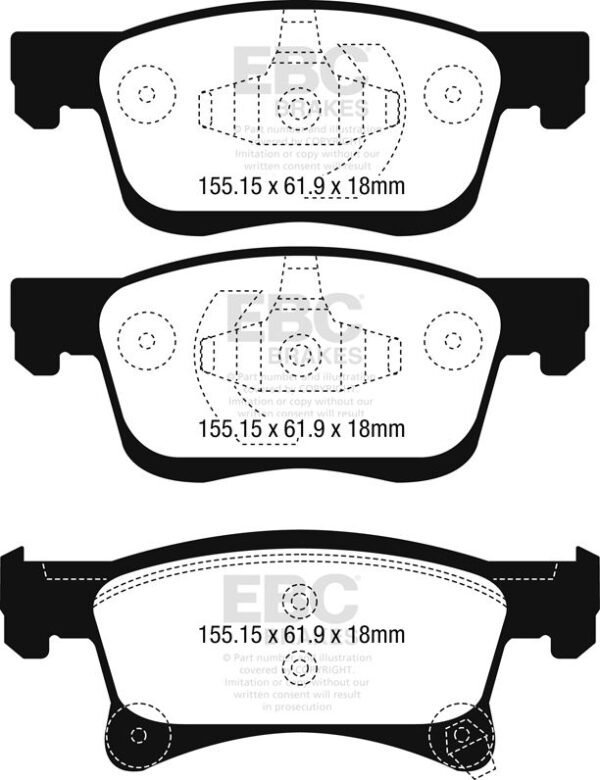 DP22242 - EBC Greenstuff 2000 Brake Pads; Front - Image 3
