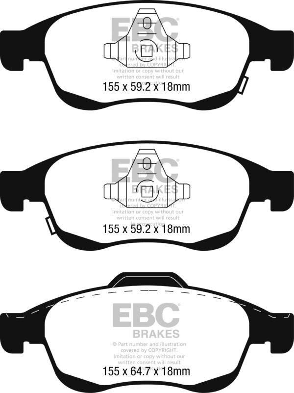 DP22247 - EBC Greenstuff 2000 Brake Pads; Front - Image 3