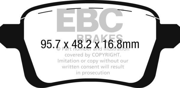 DP22249 - EBC Greenstuff 2000 Brake Pads; Rear - Image 3