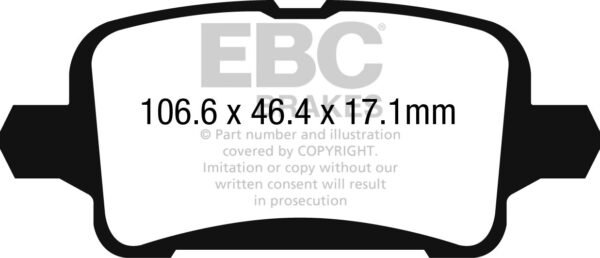 DP22268 - EBC Greenstuff 2000 Brake Pads; Rear - Image 3