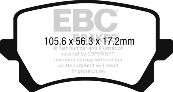 DP42278R - EBC Yellowstuff Brake Pads; Rear - Image 3