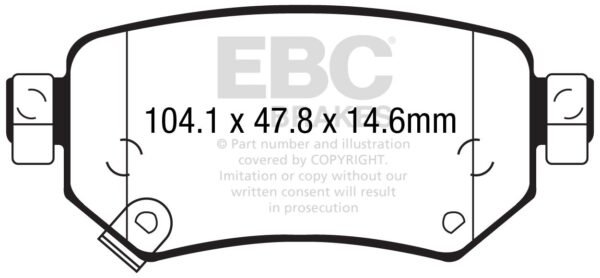 DP42287R - EBC Yellowstuff Brake Pads; Rear - Image 3