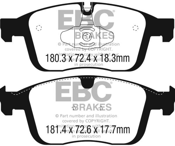 DP42296R - EBC Yellowstuff Brake Pads; Front - Image 3