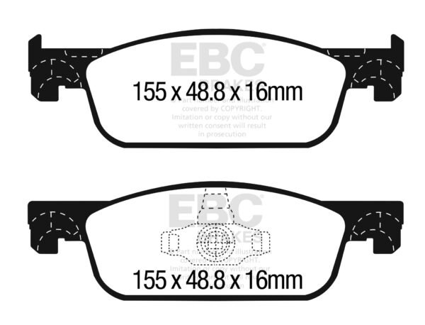 DP42312R - EBC Yellowstuff Brake Pads; Front - Image 3