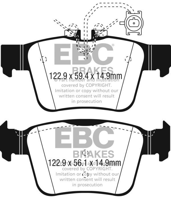 DP42315R - EBC Yellowstuff Brake Pads; Rear - Image 5