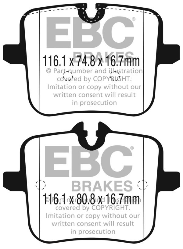 DP42320R - EBC Yellowstuff Brake Pads; Rear - Image 3
