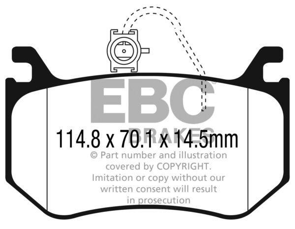 DP42326R - EBC Yellowstuff Brake Pads; Rear - Image 3