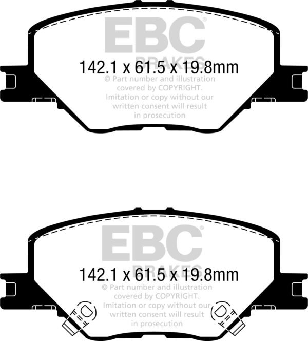 DP42340R - EBC Yellowstuff Brake Pads; Front - Image 3