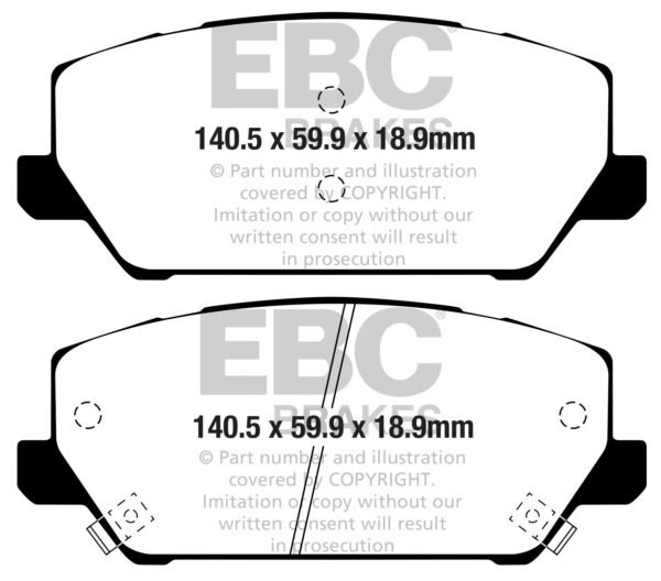 DP42343R - EBC Yellowstuff Brake Pads; Front - Image 5
