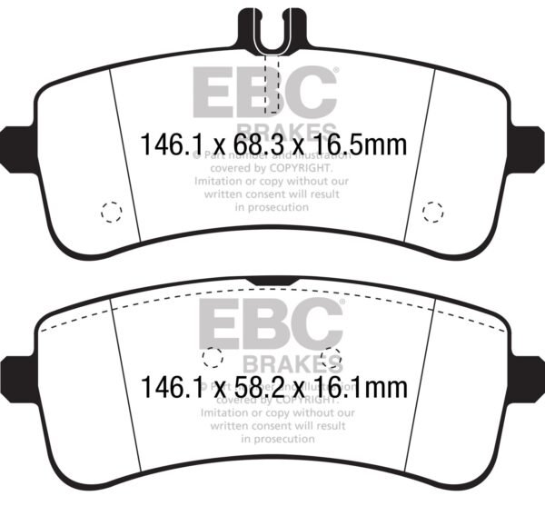 DP42350R - EBC Yellowstuff Brake Pads; Rear - Image 3