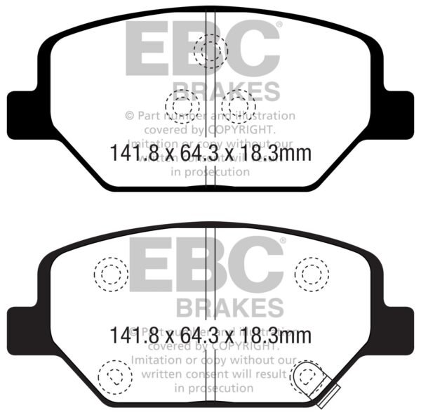 DP42351R - EBC Yellowstuff Brake Pads; Front - Image 3