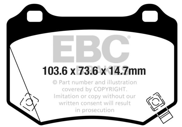 DP42361R - EBC Yellowstuff Brake Pads; Rear - Image 3
