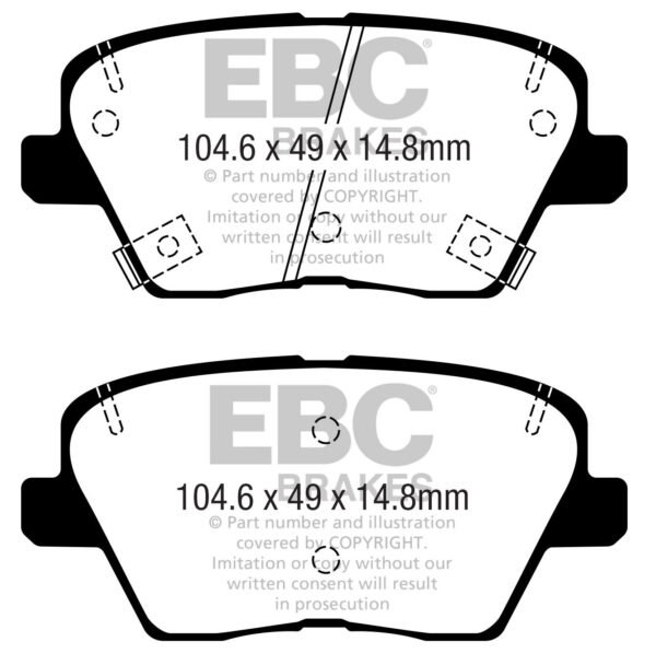 DPX2363 - EBC Ultimax Brake Pads; Rear - Image 3