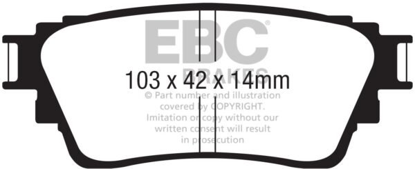 DP42376R - EBC Yellowstuff Brake Pads; Rear - Image 3