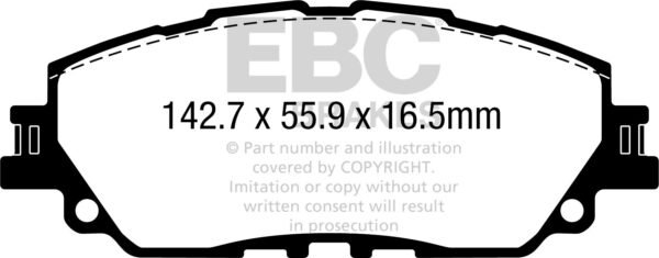 DP42378R - EBC Yellowstuff Brake Pads; Front - Image 3