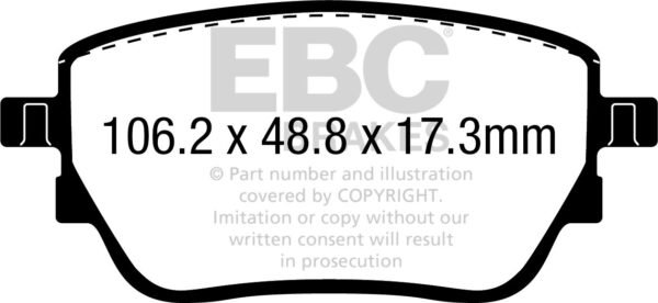 DP22389 - EBC Greenstuff 2000 Brake Pads; Rear - Image 3