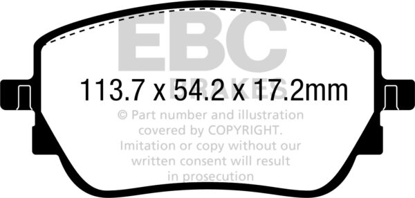DP22391 - EBC Greenstuff 2000 Brake Pads; Rear - Image 3