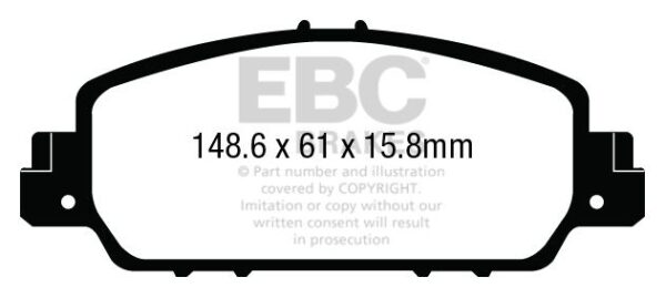 DP23014 - EBC Greenstuff 2000 Brake Pads; Front - Image 3