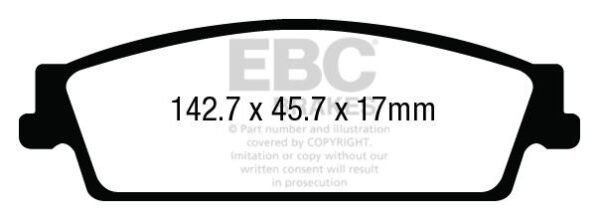 DP43022R - EBC Yellowstuff Brake Pads; Rear - Image 3