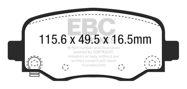 DP63031 - EBC Greenstuff 6000 Brake Pads; Rear - Image 3