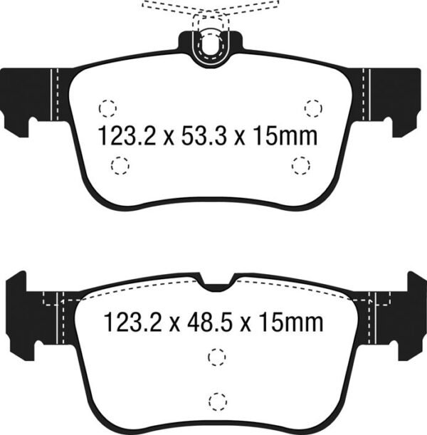 DP43047R - EBC Yellowstuff Brake Pads; Rear - Image 3