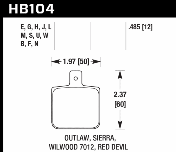 HB104N.485 - Hawk HP Plus Brake Pads; - Image 3