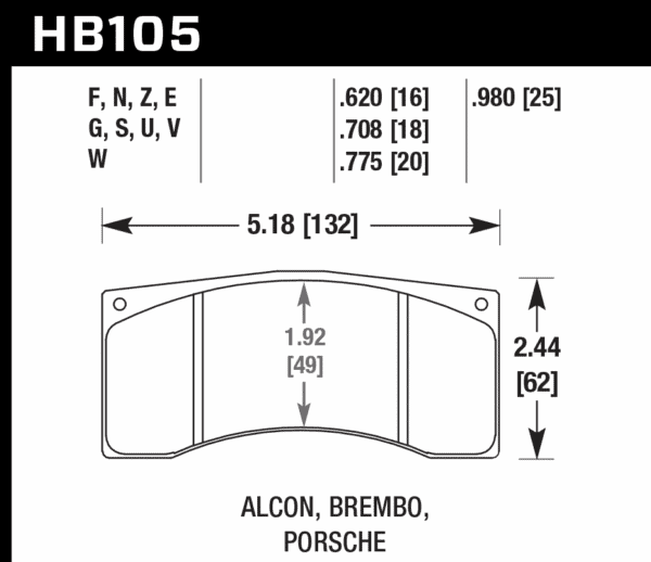HB105D.775 - Hawk ER-1 Brake Pads; - Image 3