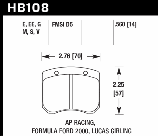 HB108D.560 - Hawk ER-1 Brake Pads; - Image 3