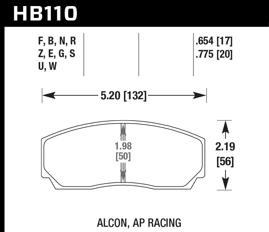 HB110N.654 - Hawk HP Plus Brake Pads; - Image 3