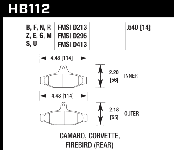HB112N.540 - Hawk HP Plus Brake Pads; Rear - Image 3