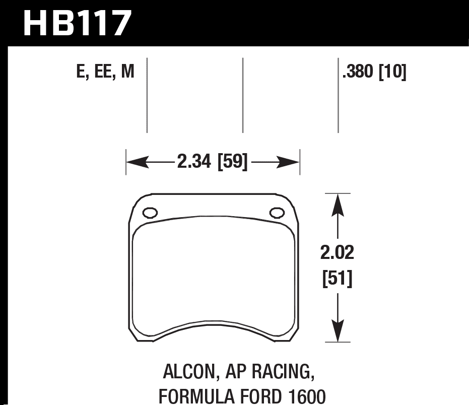 HB117E.380 - Hawk Blue 9012 Brake Pads; - Image 3