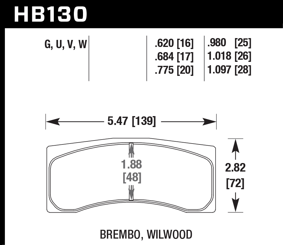 HB130N.630 - Hawk HP Plus Brake Pads; - Image 3