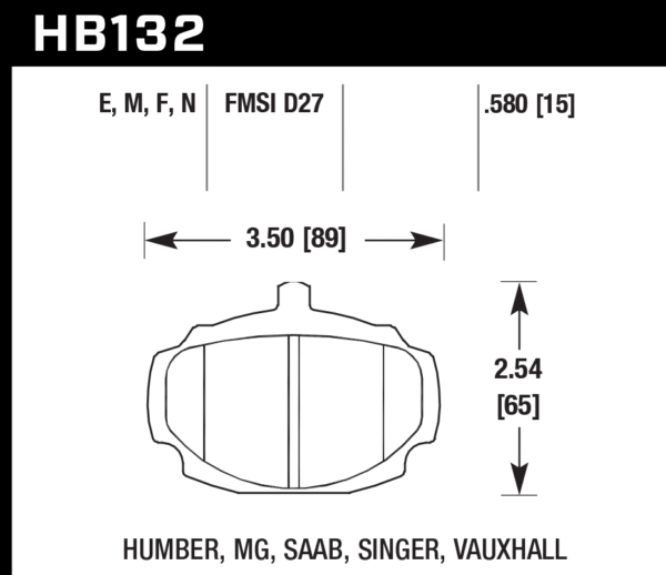 HB132D.580 - Hawk ER-1 Brake Pads; Front - Image 3