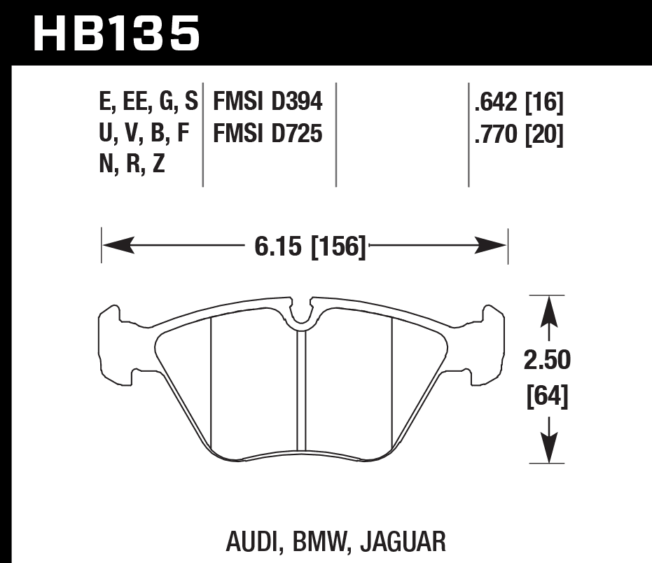 HB135N.760 - Hawk HP Plus Brake Pads; Front - Image 3
