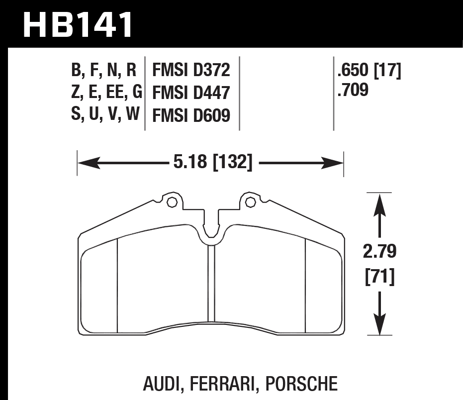 HB141Z.650 - Hawk PC Brake Pads; Front - Image 3