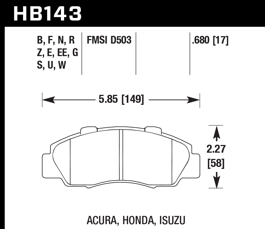 HB143N.680 - Hawk HP Plus Brake Pads; Front - Image 3