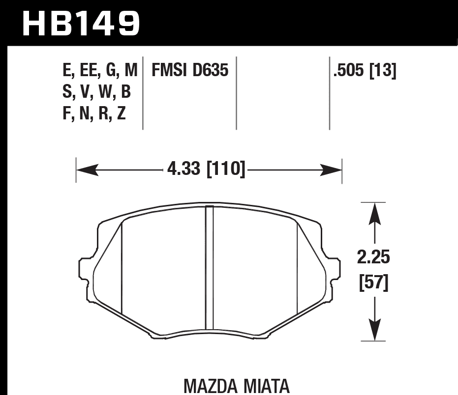 HB149N.505 - Hawk HP Plus Brake Pads; Front - Image 3