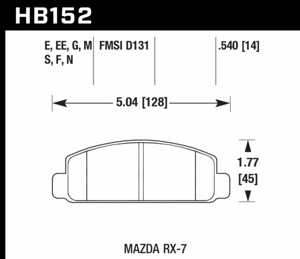 HB152F.540 - Hawk HPS Brake Pads; Front - Image 3