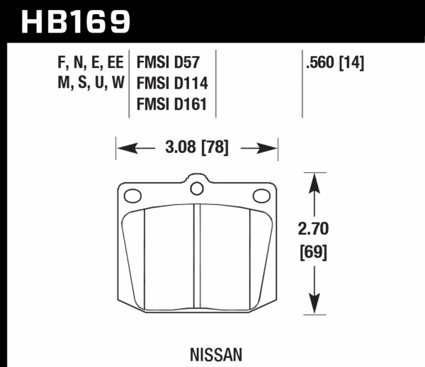 HB169F.560 - Hawk HPS Brake Pads; Front - Image 3