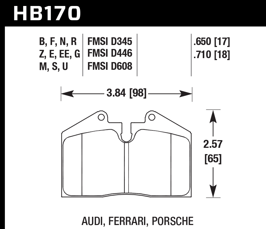 HB170E.710 - Hawk Blue 9012 Brake Pads; Rear - Image 3