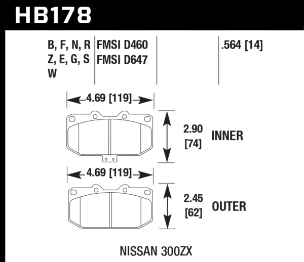 HB178Z.564 - Hawk PC Brake Pads; Front - Image 3