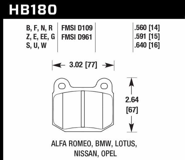 HB180G.560 - Hawk DTC-60 Brake Pads; Rear - Image 3