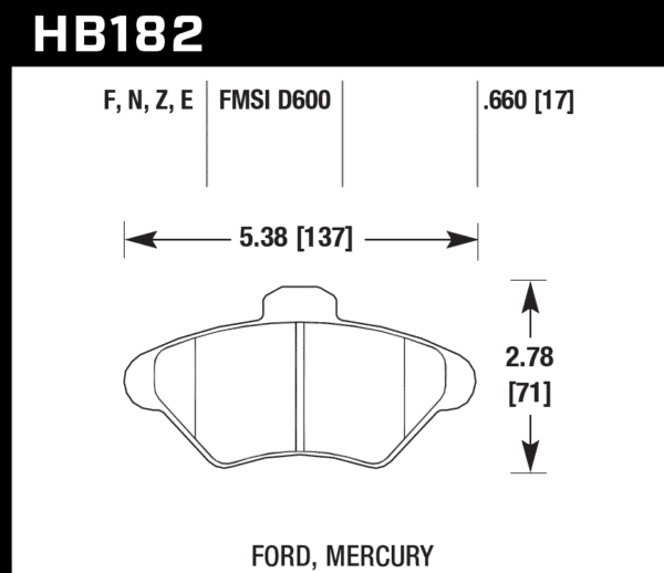 HB182Z.660 - Hawk PC Brake Pads; Front - Image 3